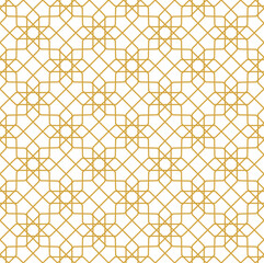 Gold Line Islamic Seamless Pattern