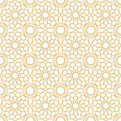 Gold Line Islamic Seamless Pattern