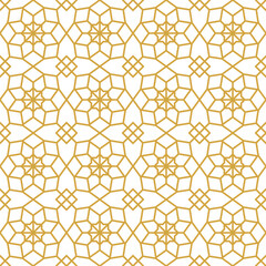 Gold Line Islamic Seamless Pattern