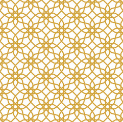 Gold Line Islamic Seamless Pattern