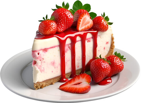 Strawberry cheesecake. Close-up image of a strawberry cheesecake.