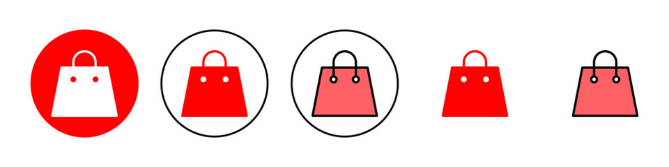 Shopping bag icon set illustration. shopping sign and symbol