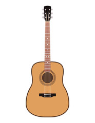 Obraz premium Acoustic guitar on white background