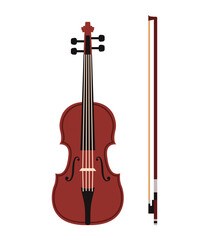 Fototapeta na wymiar Musical instrument violin on white background