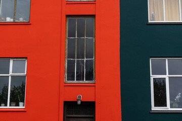 Fototapeta na wymiar Colorful residential buildings in Reykjavik, Iceland.