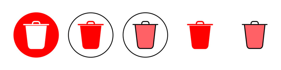 Trash icon set illustration. trash can icon. delete sign and symbol.