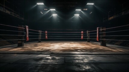 Image of a boxing ring. - obrazy, fototapety, plakaty
