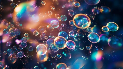 Image of a lot of bubbles in the air. - Powered by Adobe