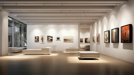 Image of a modern minimalist art gallery.