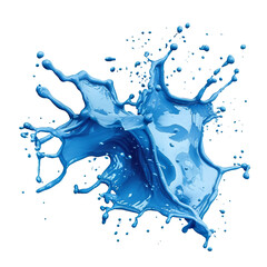 Blue color splash, isolated PNG object