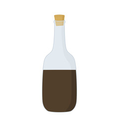 Syrup bottle illustration cute bottle cuko doodle with brown and white colors that can be used for social media, sticker, wallpaper, decoration, card, e.t.c on transparent