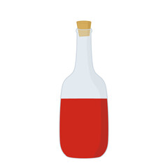 Syrup bottle illustration cute ketchup bottle doodle with red white and brown colors that can be used for social media, sticker, wallpaper, decoration, card, e.t.c on transparent