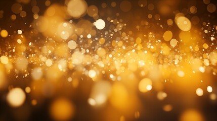 Image of a yellow glow particle abstract bokeh background.
