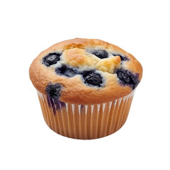 Blueberry muffin, isolated PNG object