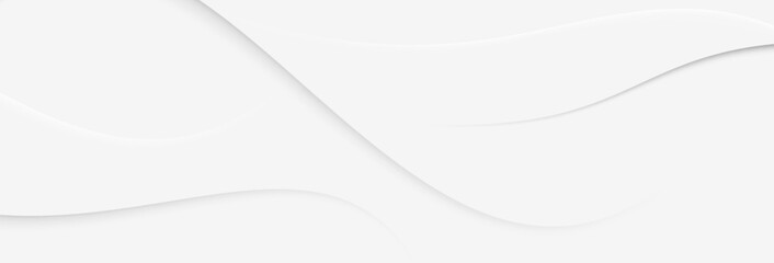 White abstract geometric background. Modern wavy cut out graphic design. Vector illustration