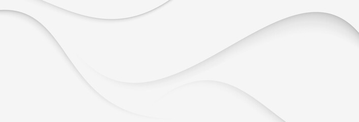 White abstract geometric background with wave elements. Modern cutout graphic design. Vector illustration