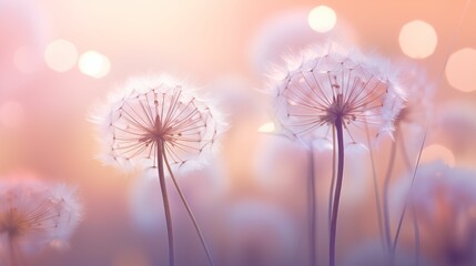 Image of dandelions on a pastel background.