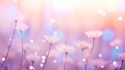 Foto op Plexiglas Image of dandelions on a pastel background. © kept