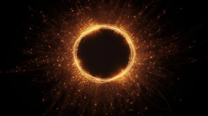 Image of flares forming a light circle.