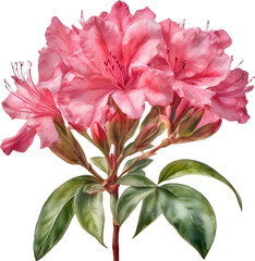 Obraz premium Watercolor painting of an Azalea flower.