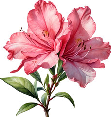 Watercolor painting of an Azalea flower.