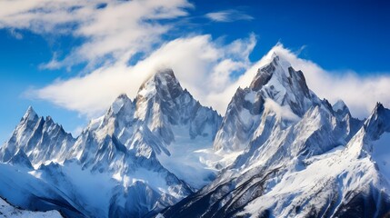 Panoramic view of the Mont Blanc massif, Chamonix, France