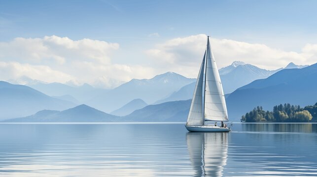 Image of sailboats on a serene lake.