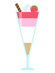 シンプルないちごパフェのイラスト