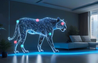 豹と未来型全身デジタルスキャン健康診断	