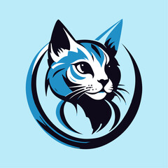 cat logo design 3 color
