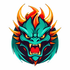 dragon logo design 3 color