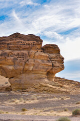 Face-shaped rock in Al Ula Desert.