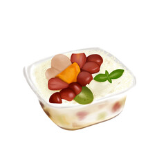 salad fruit in square cup