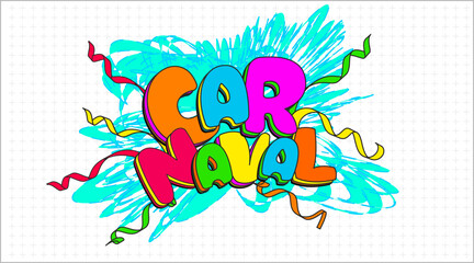 Carnival 2024, Brazilian Colors Carnival, Comercial, retail logo template with white background