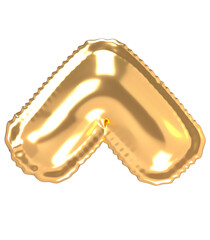 caret punctuation 3d balloon foil in gold