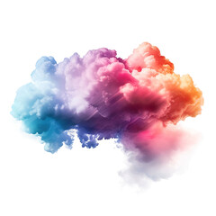 colorful cloud, isolated PNG object