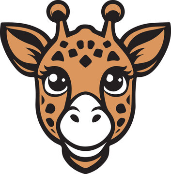 Giraffe Face Vector Design
