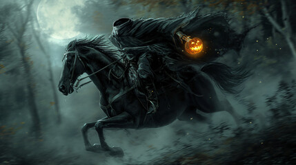 Headless Horseman Haunting Sleepy Hollow