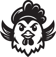Angry Chicken Face Vector Design
