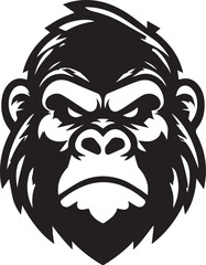Gorilla  Face Vector Design