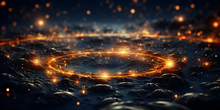 Bright light on dark ground in magic vibe