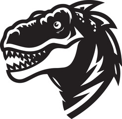 Dinosaur Raptor face Minimalist Design