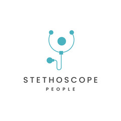 Stethoscope logo template vector illustration design