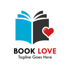 Book love design logo template illustration