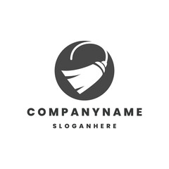 broom style logo icon design template flat vector