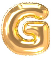 3d balloon foil alphabet in gold uppercase letter G