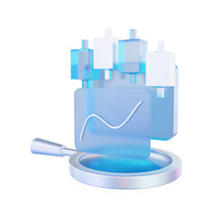 Candlestick graphs trading 3d rendering illustration