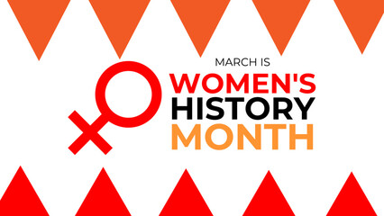 Women History Month Neo Geometric Pattern Background. Women’s History Month March Awareness Celebration. Horizontal website header banner. Abstract modern design. Social media post. vector illustratio