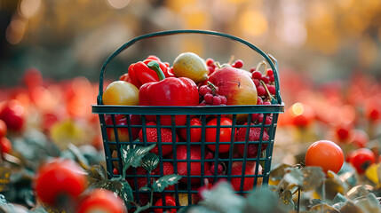 Basket for friuts and vegetables. generative ai