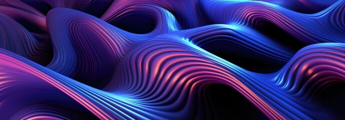 Abstract background with wavy lines. Generative AI.